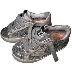 Golden Goose Superstar Silver Glitter Low-Top Sneakers, Baby/Toddler